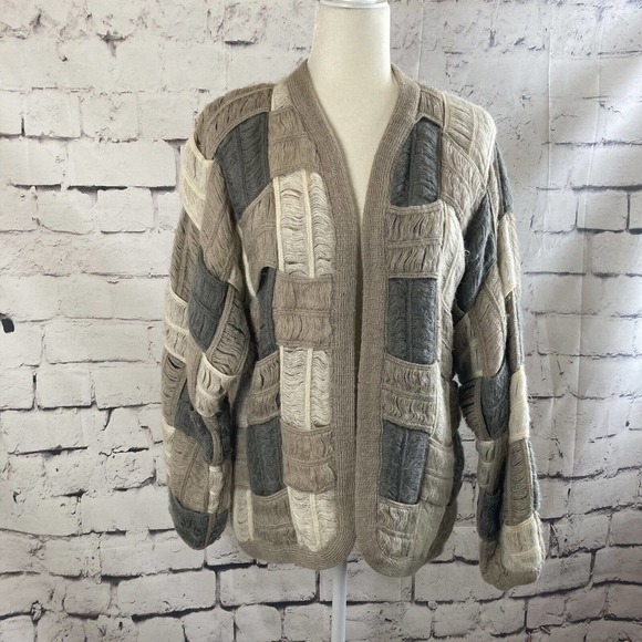 Bonnie and Bill‎ New York Mohair Woven Textured Cardigan Sweater Vintage Medium - Picture 1 of 14